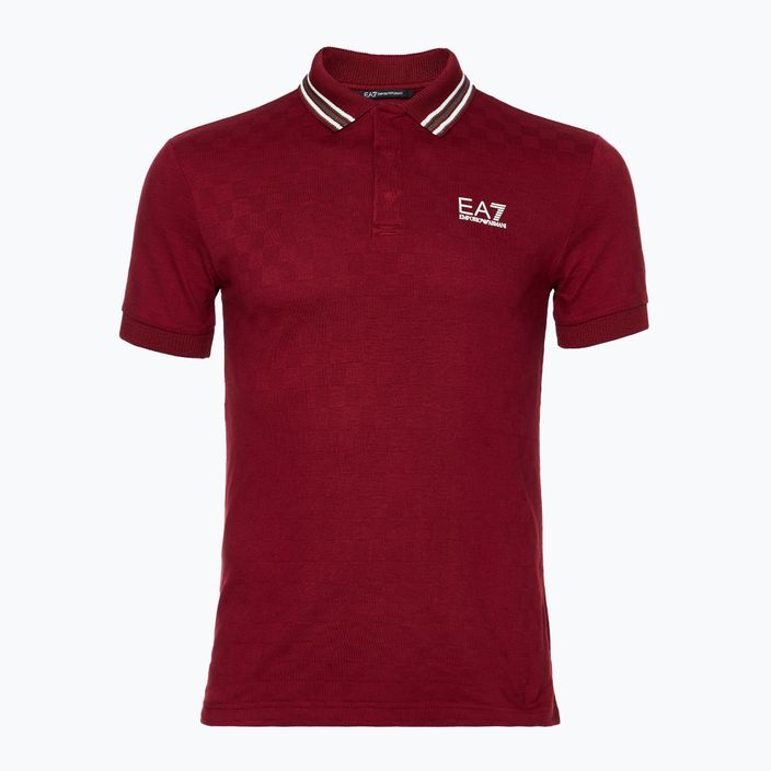 Pánske tričko EA7 Emporio Armani Golf Pre Polo Check syrah