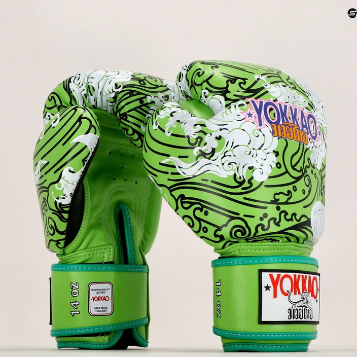 YOKKAO havajské zelené boxerské rukavice FYGL-71-2 6