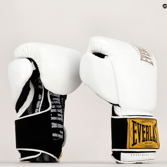 EVERLAST 1910 Klasické biele boxerské rukavice EV1910 7