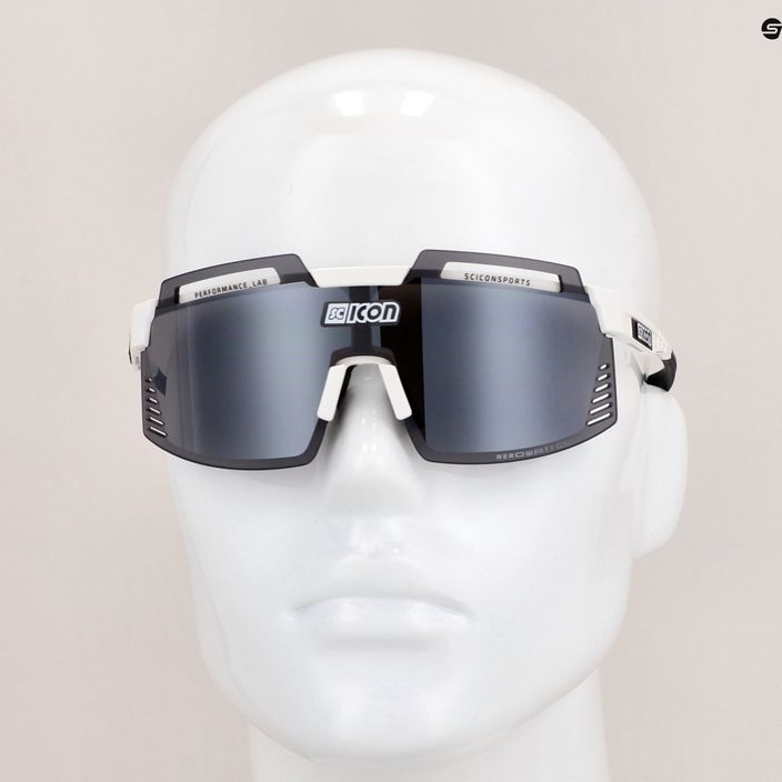 SCICON Aerowatt Foza biele lesklé/scnpp viaczrkadlové strieborné cyklistické okuliare EY38080800 8