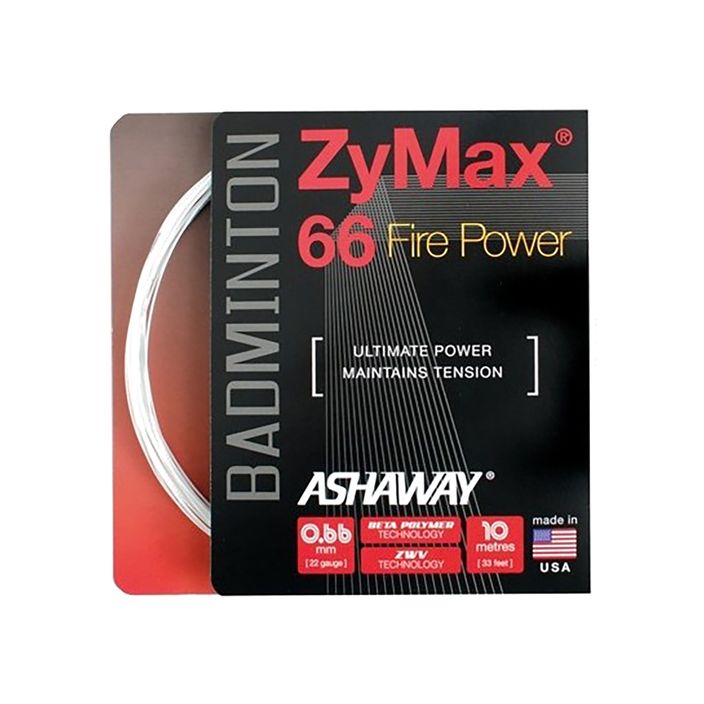 Bedmintonový výplet ASHAWAY ZyMax 66 Power - sada biela 2