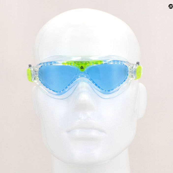 Detská plavecká maska Aquasphere Vista transparentná/jasne zelená/modrá MS5630031LB 11
