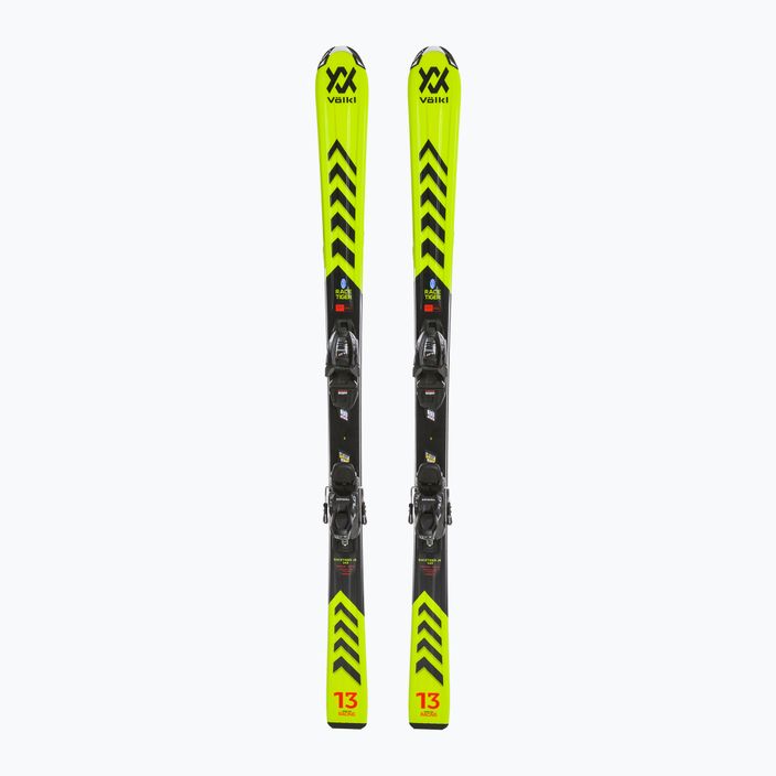 Detské zjazdové lyže Völkl Racetiger Junior Yellow + 7.0 VMotion Jr yellow/black