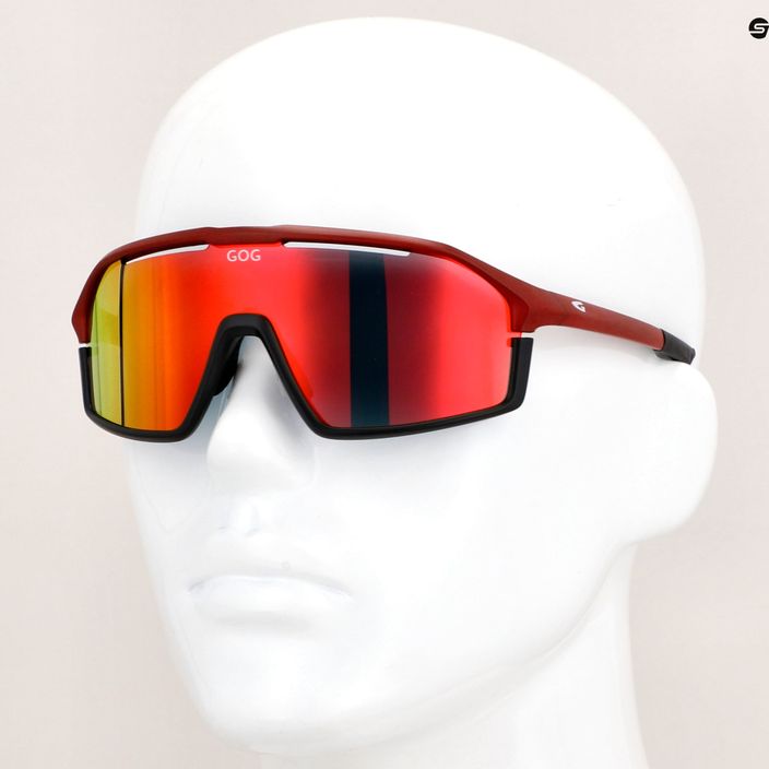 Cyklistické okuliare GOG Odyss matné bordové / čierne / polychromatické červené E605-4 7
