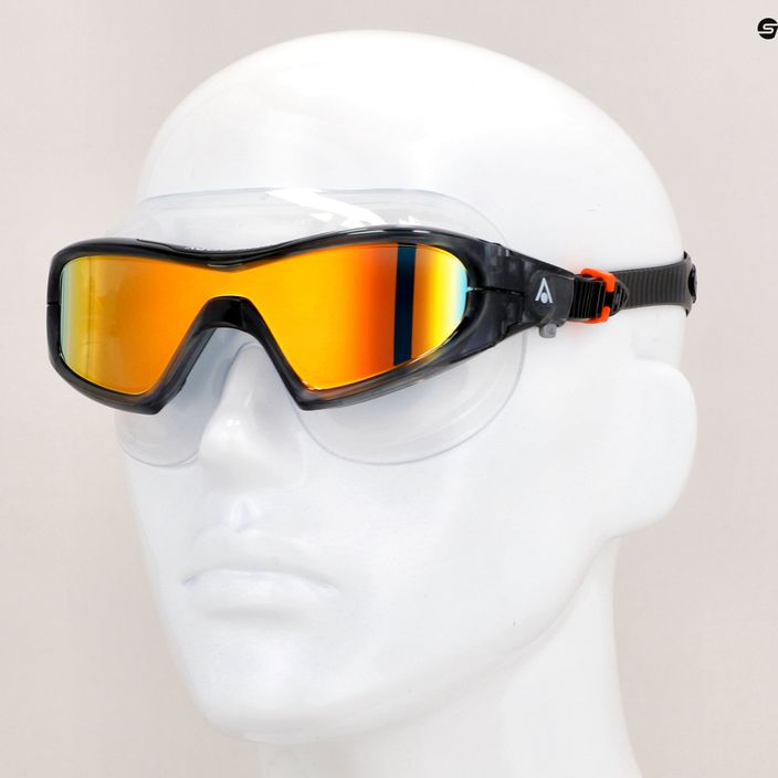 Plavecká maska Aquasphere Vista Pro tmavo šedá/čierna/zrkadlovo oranžová titanová MS5041201LMO 12
