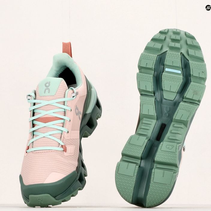 Dámske trekové topánky On Cloudwander Waterproof pink-green 7398278 11