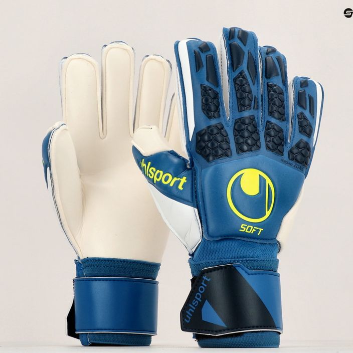 Uhlsport Hyperact Soft Flex Frame brankárske rukavice modré a biele 101123801 7