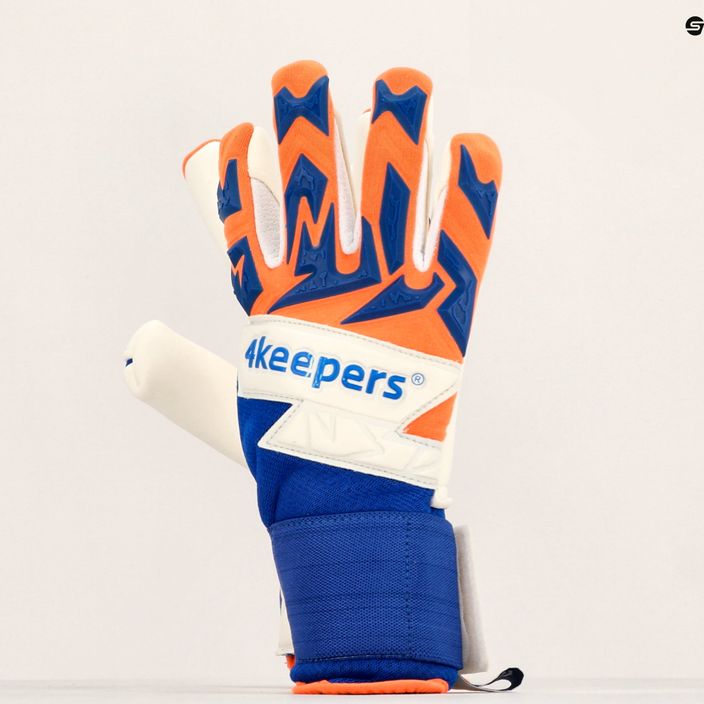 4Keepers Equip Puesta Nc modro-oranžové brankárske rukavice EQUIPPUNC 8