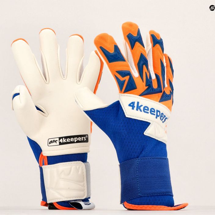 4Keepers Equip Puesta Nc Jr detské brankárske rukavice modré a oranžové EQUIPPUNCJR 8