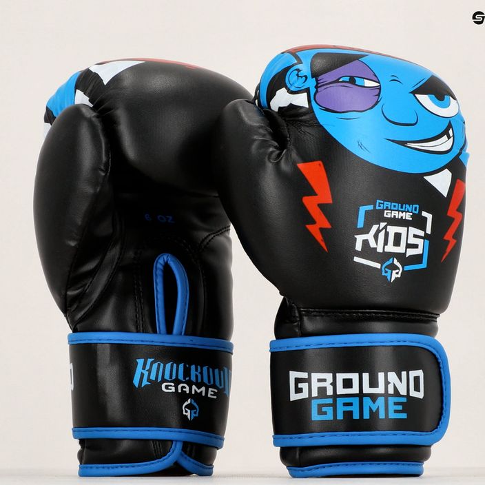 Detské boxerské rukavice Ground Game Prodigy čierno-modré 13
