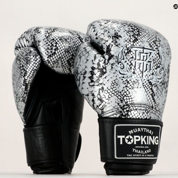 Top King Muay Thai Super Star Snake čierne boxerské rukavice TKBGSS-02A-BK 7