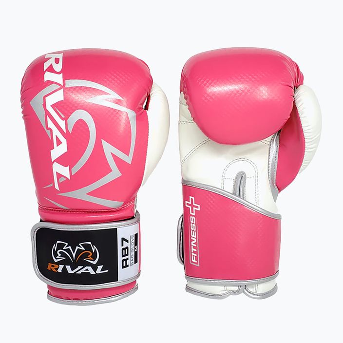 Boxerské rukavice Rival Fitness Plus Bag ružovo-biele 5