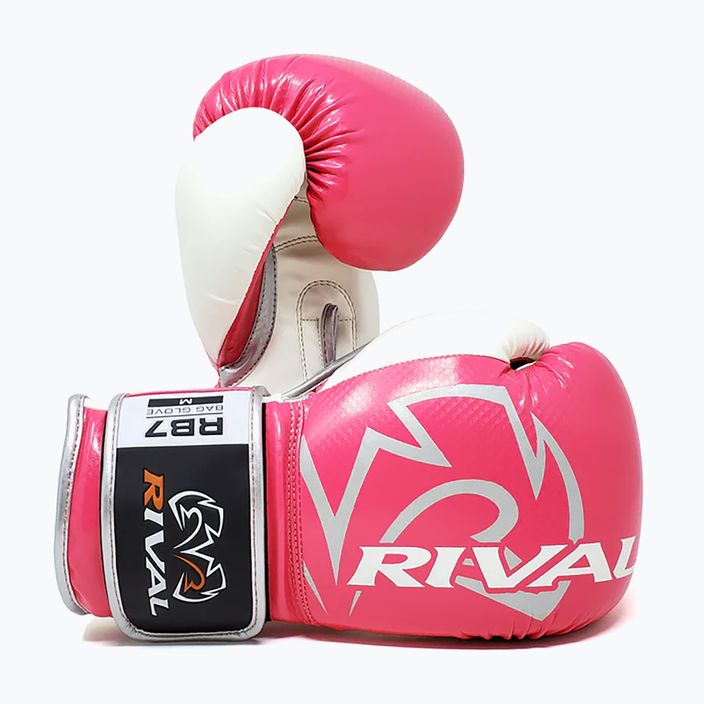 Boxerské rukavice Rival Fitness Plus Bag ružovo-biele 7