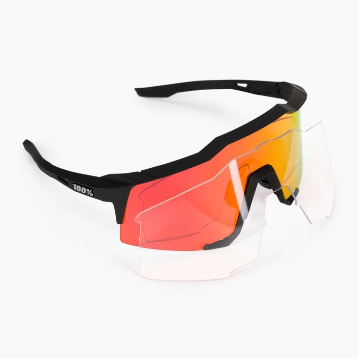 100% Speedcraft Viacvrstvové zrkadlové šošovky cyklistických okuliarov čierne STO-61001-412-01 6