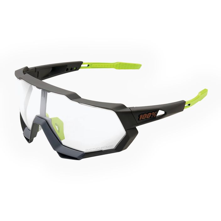 Cyklistické okuliare 100% Speedtrap Photochromic Lens Lt 16-76% black-green STO-61023-802-01 6