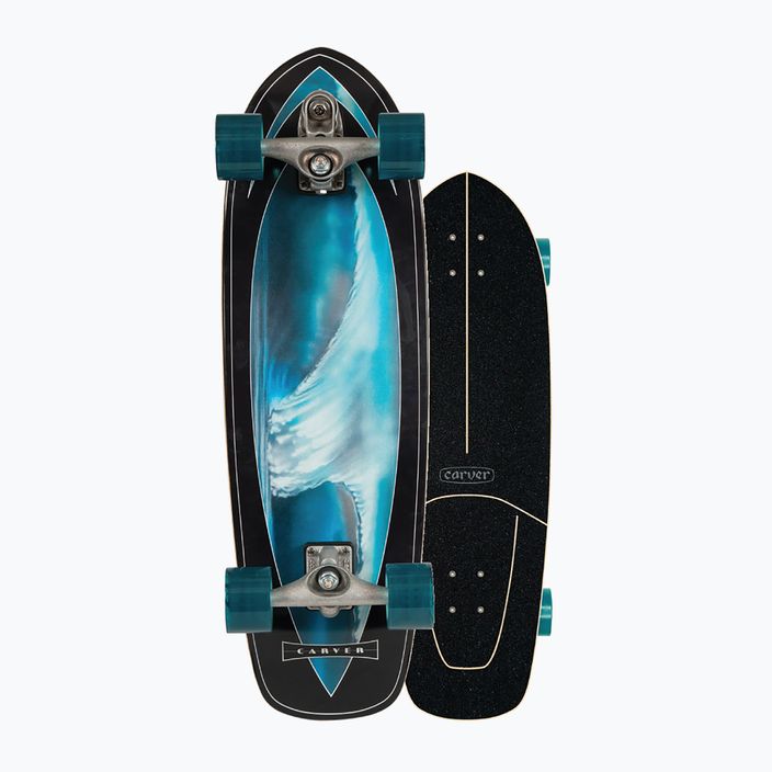 Skateboard surfskate Carver C7 Raw 32" Super Surfer 22 Complete čierno-modrý 8