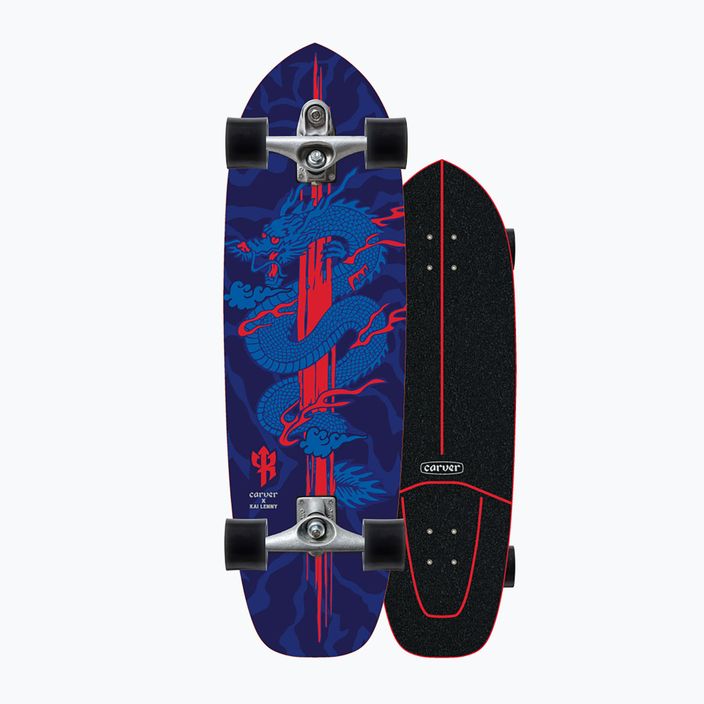 Skateboard surfskate Carver C7 Raw 34" Kai Dragon 222 Complete modro-červený C11311143 8