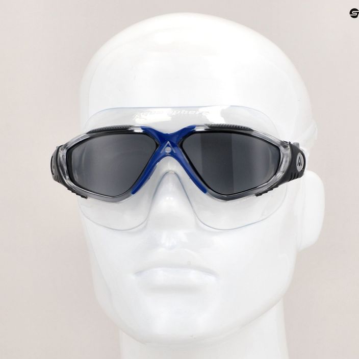 Plavecká maska Aquasphere Vista transparentná/tmavosivá/zrkadlový dym MS5050012LD 11