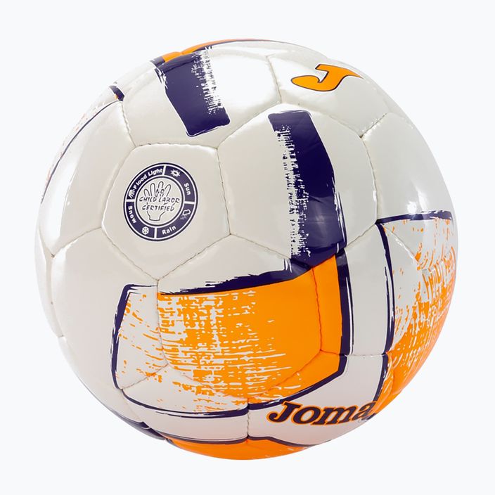 Futbalová lopta  Joma Dali II biela/fluor oranžová/fialová veľkosť 5 2
