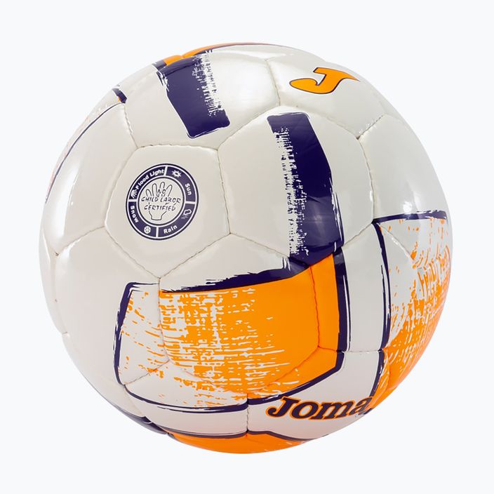 Futbalová lopta Joma Dali II fluor white/fluor orange/purple veľkosť 4 futbalové 2