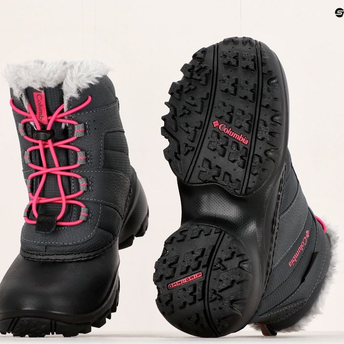 Columbia Rope Tow III WP Dievčenské detské snehové topánky dark grey/haute pink 19