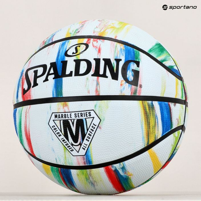 Spalding Marble biela a farebná basketbalová lopta 84397Z veľkosť 7 4