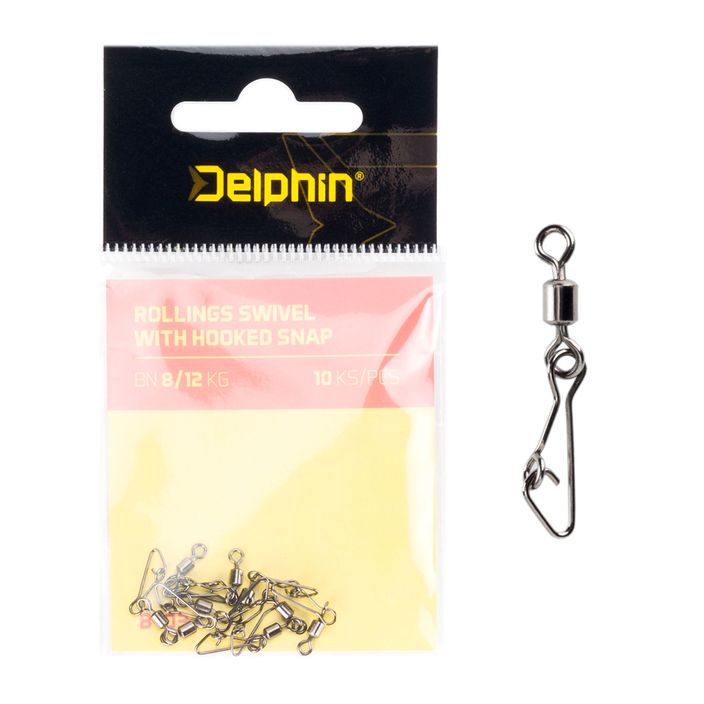 Delphin Spinning Rollings Swivel With Hooked Snap 10 ks čierna 969B03004 2