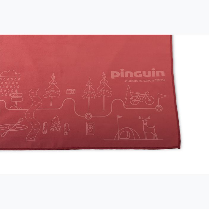 Rýchloschnúci uterák Pinguin Micro Towel Map XL red 2