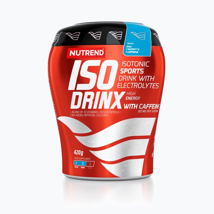 Nutrend izotonický nápoj Isodrinx 420g modrá malina+kofeín VS-089-420-MMA
