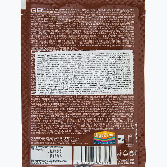 Nutrend Delicious Vegan Protein Shake 5x30g čokoládovo-orieškový VS-105-150-ČLO 2