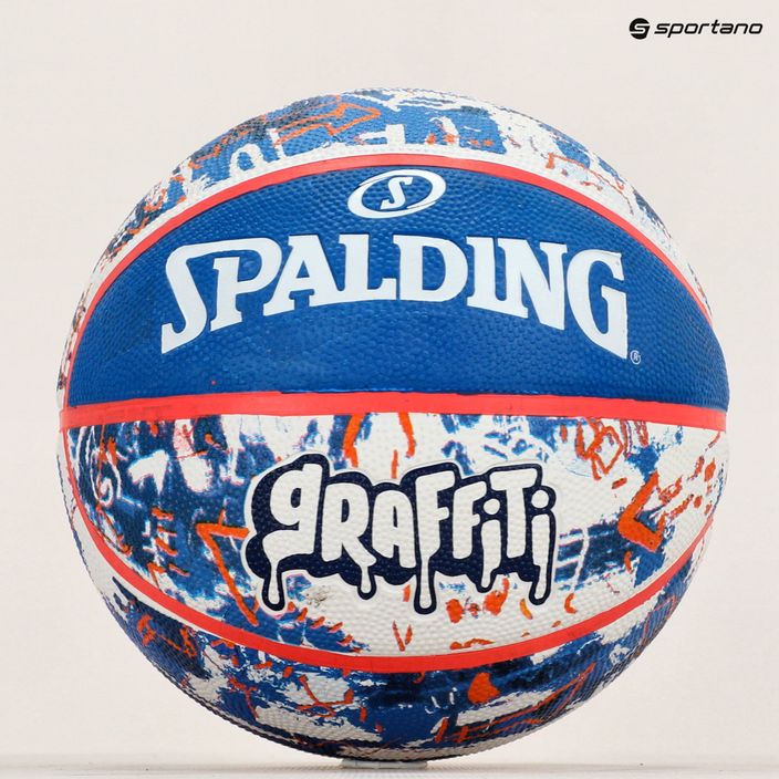 Spalding Graffiti 7 basketbalová lopta modrá a červená 84377Z 6