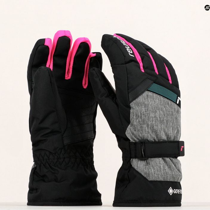 Detské lyžiarske rukavice Reusch Flash Gore-Tex black/black melange/pink glo 11