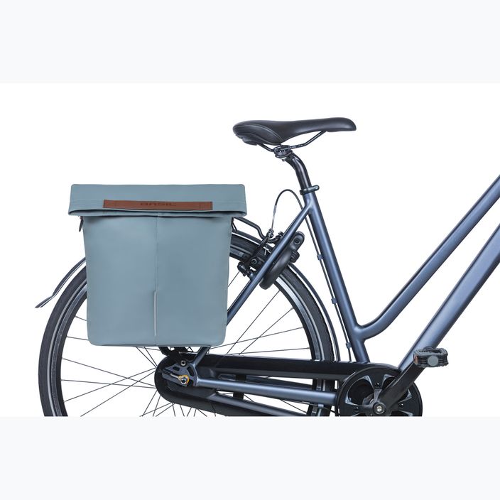 Taška na bicykel na zadný nosič Basil City Shopper z Vegan Leather 16 l modrá 6