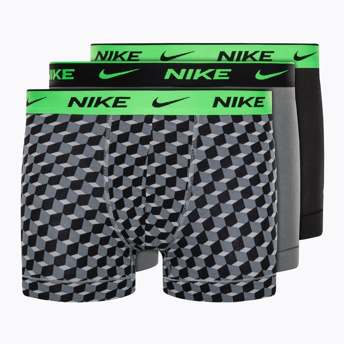 Pánske boxerky Nike Everyday Cotton Stretch Trunk 3Pk BAU geo block print/cool grey/black