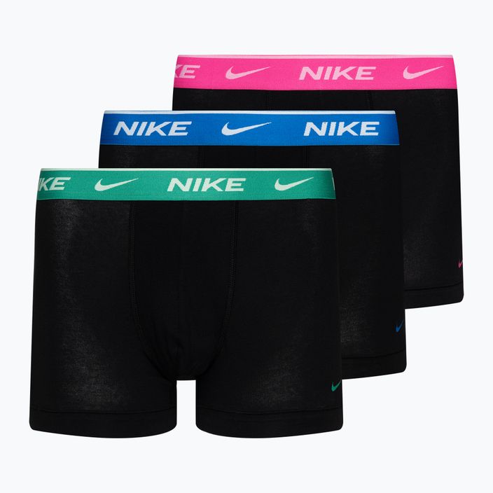 Pánske boxerky Nike Everyday Cotton Stretch Trunk 3 páry modrá/tyrkysová/ružová