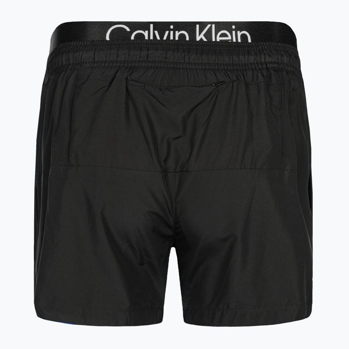 Calvin Klein Pánske krátke plavecké šortky s dvojitým pásom čierne 2