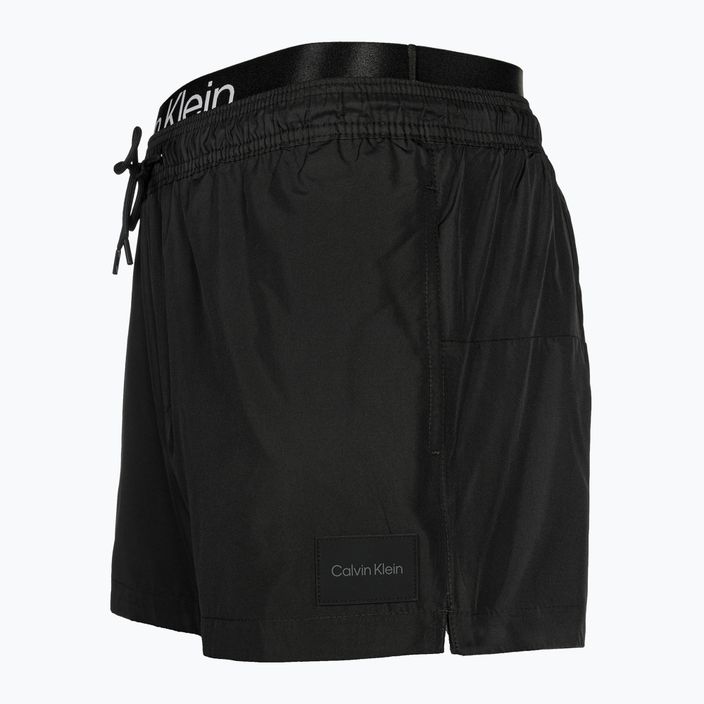 Calvin Klein Pánske krátke plavecké šortky s dvojitým pásom čierne 3