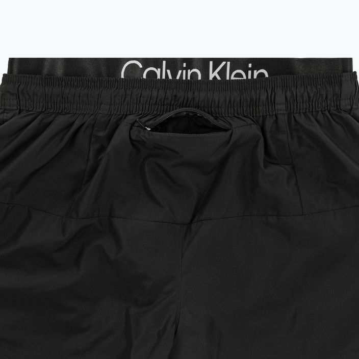 Calvin Klein Pánske krátke plavecké šortky s dvojitým pásom čierne 4