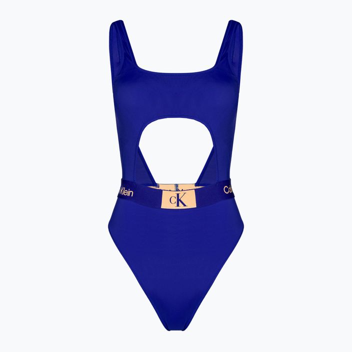 Dámske jednodielne plavky Calvin Klein Cut Out One Piece-RP midnight lagoon