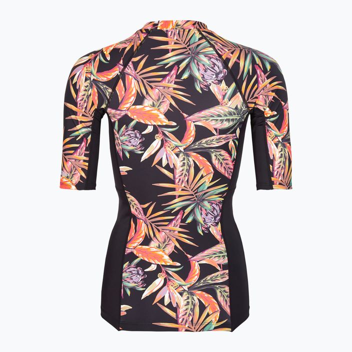 Dámske plavecké tričko O'Neill Anglet Skin SS black tropical flower 2