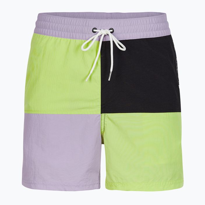 Pánske plavecké šortky O'Neill Wilder Colorblock 16'' sunny lime color block