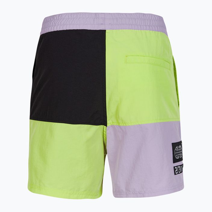 Pánske plavecké šortky O'Neill Wilder Colorblock 16'' sunny lime color block 2