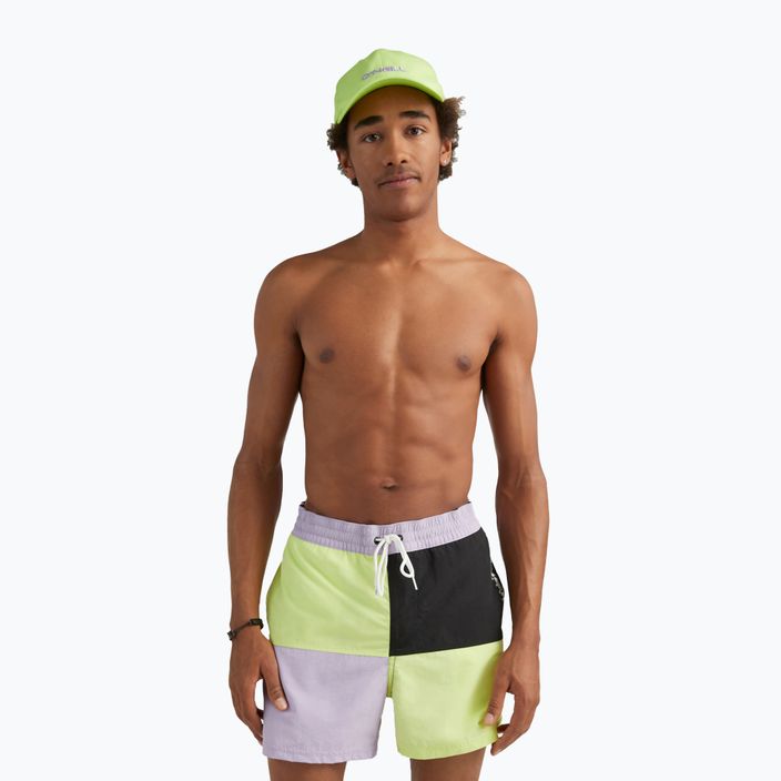 Pánske plavecké šortky O'Neill Wilder Colorblock 16'' sunny lime color block 3