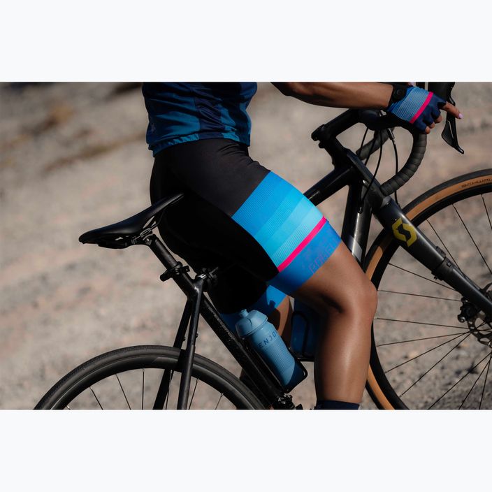 Dámske cyklistické šortky Rogelli Impress II Bib Short modrá/ružová/čierna 5