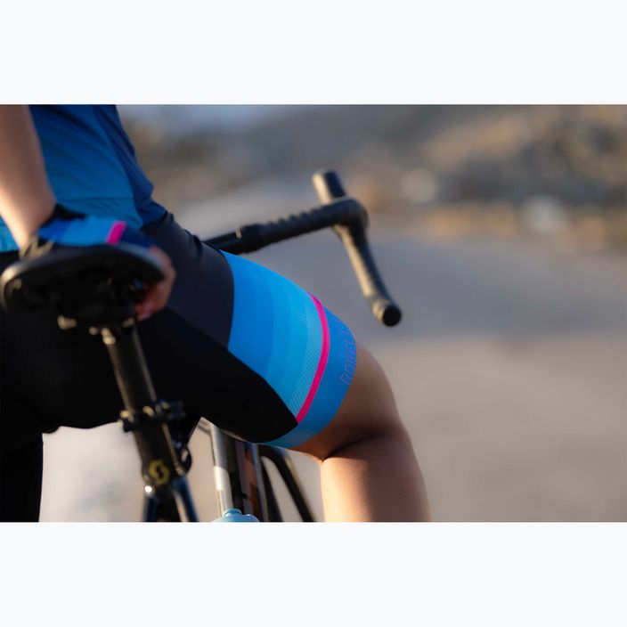 Dámske cyklistické šortky Rogelli Impress II Bib Short modrá/ružová/čierna 7