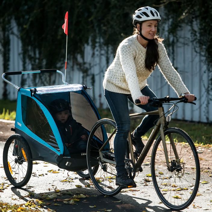 Prívesný vozík za bicykel Thule Coaster XT + kočík modrý 10101806 8