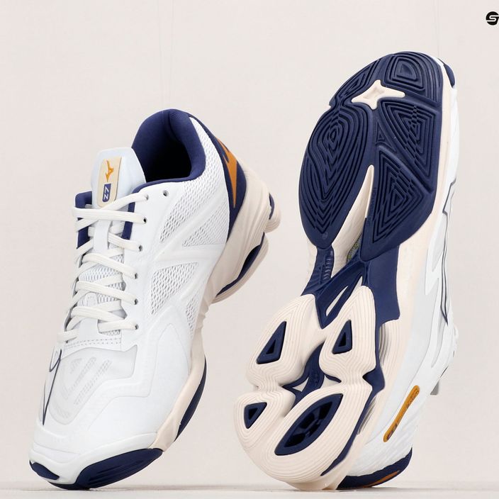 Pánska volejbalová obuv Mizuno Wave Lightning Z7 white / blue ribbon / mp gold 10