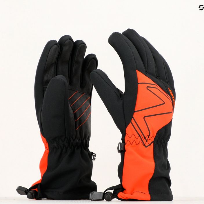 ZIENER Laval AS AW detské lyžiarske rukavice čierne oranžové 3