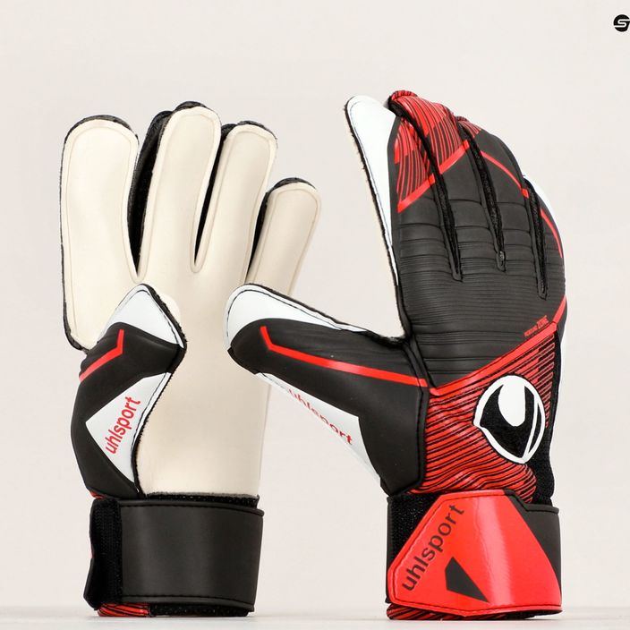 Uhlsport Powerline Starter Soft brankárske rukavice čierna/červená/biela 4