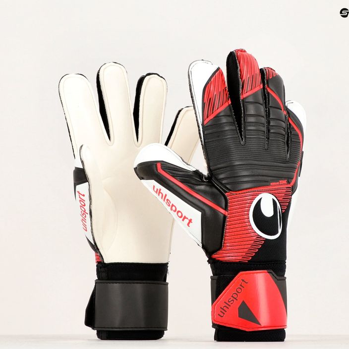 Uhlsport Powerline Soft Pro brankárske rukavice čierna/červená/biela 4
